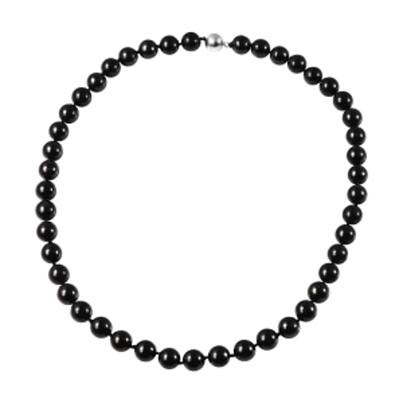 Shungite 400.00 ctw Necklace in Rhodium Over Sterling Silver 20 Inches