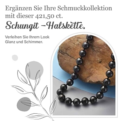 Shungite 400.00 ctw Necklace in Rhodium Over Sterling Silver 20 Inches