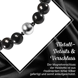 Shungite 400.00 ctw Necklace in Rhodium Over Sterling Silver 20 Inches