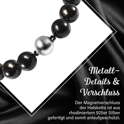 Shungite 400.00 ctw Necklace in Rhodium Over Sterling Silver 20 Inches