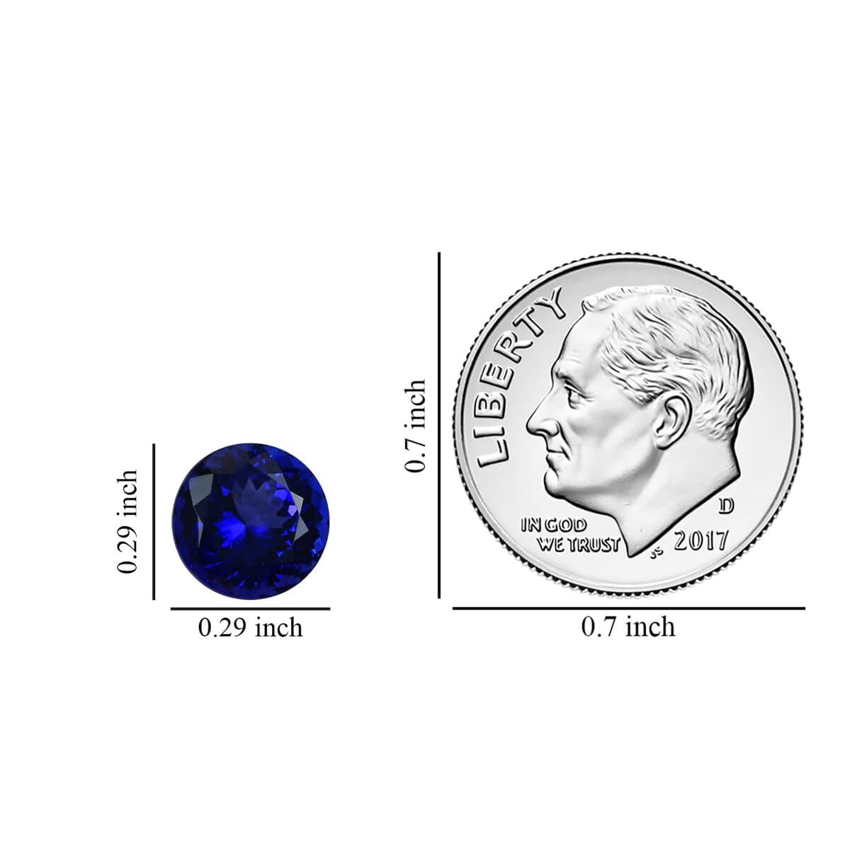 AAAA Vivid Tanzanite (Rnd 7.5 mm) 1.50 ctw image number 2