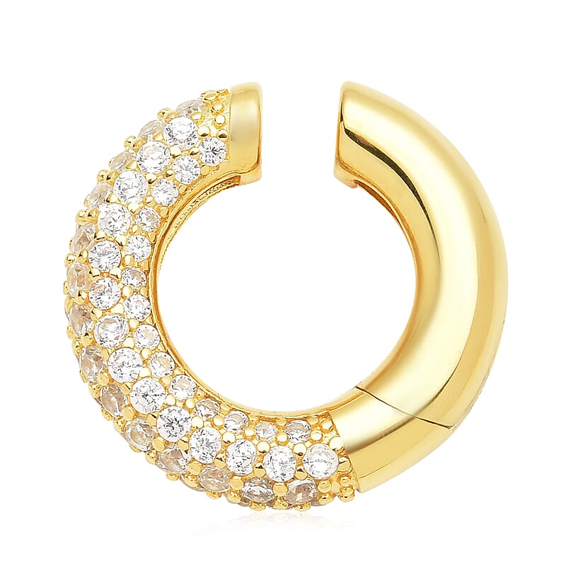 Simulated Diamond Ear Cuffs in 14K Yellow Gold Over Sterling Silver 1.50 ctw