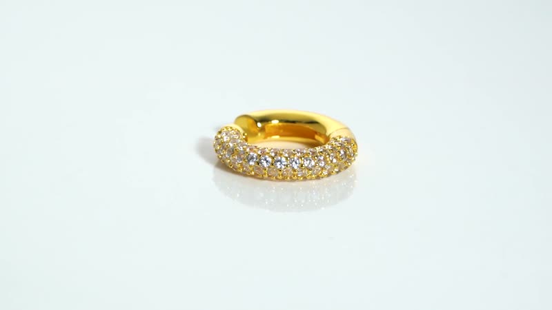 Green zircon Ear Cuff in 14K Yellow Gold Over Sterling Silver 1.50 ctw
