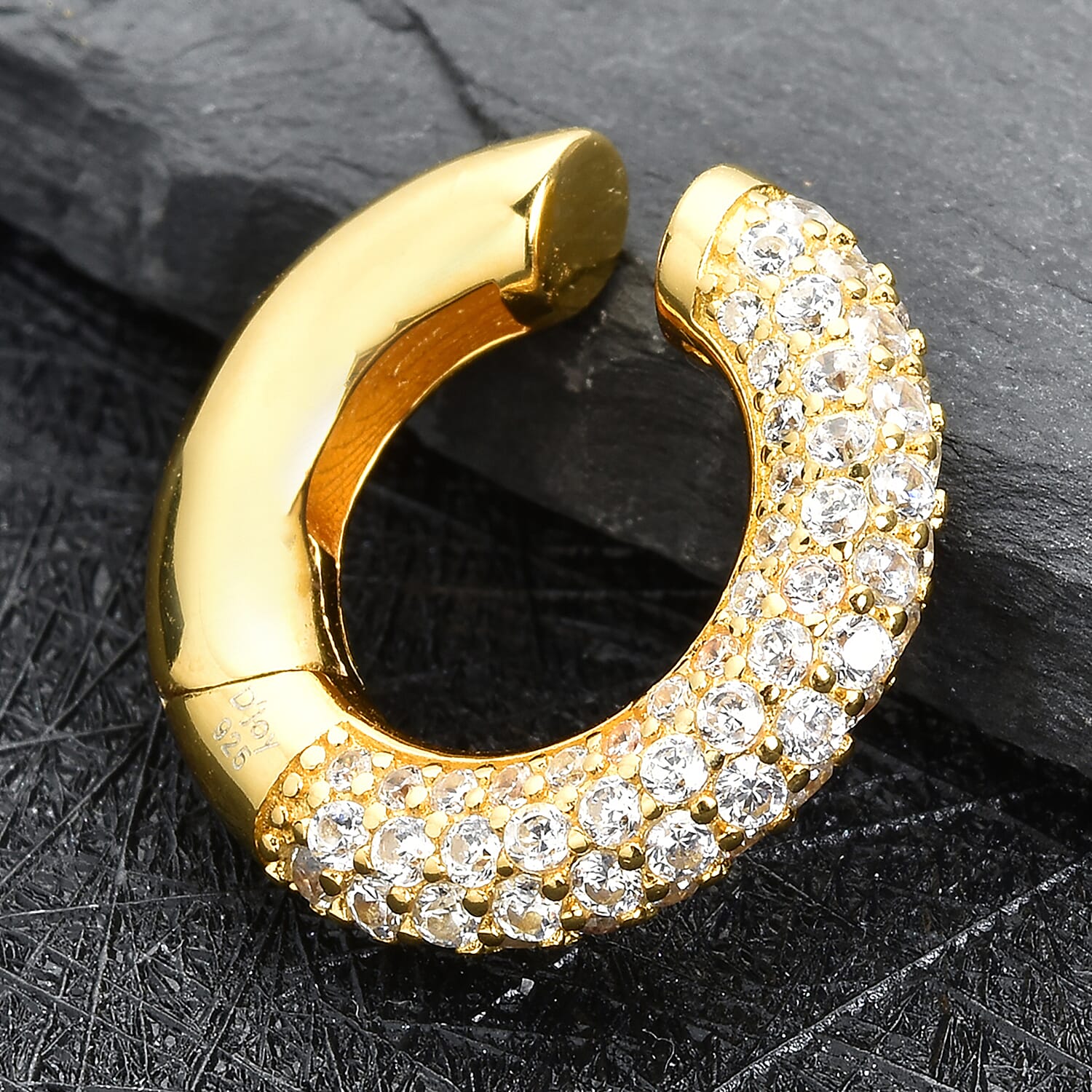 Simulated Diamond Ear Cuffs in 14K Yellow Gold Over Sterling Silver 1.50 ctw