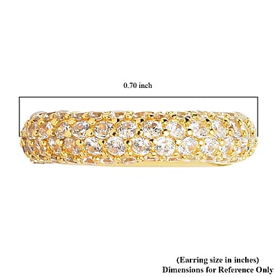 Simulated Diamond Ear Cuffs in 14K Yellow Gold Over Sterling Silver 1.50 ctw