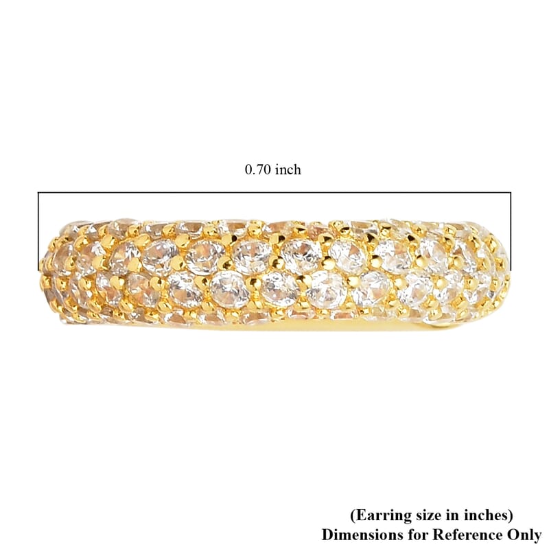 Simulated Diamond Ear Cuffs in 14K Yellow Gold Over Sterling Silver 1.50 ctw