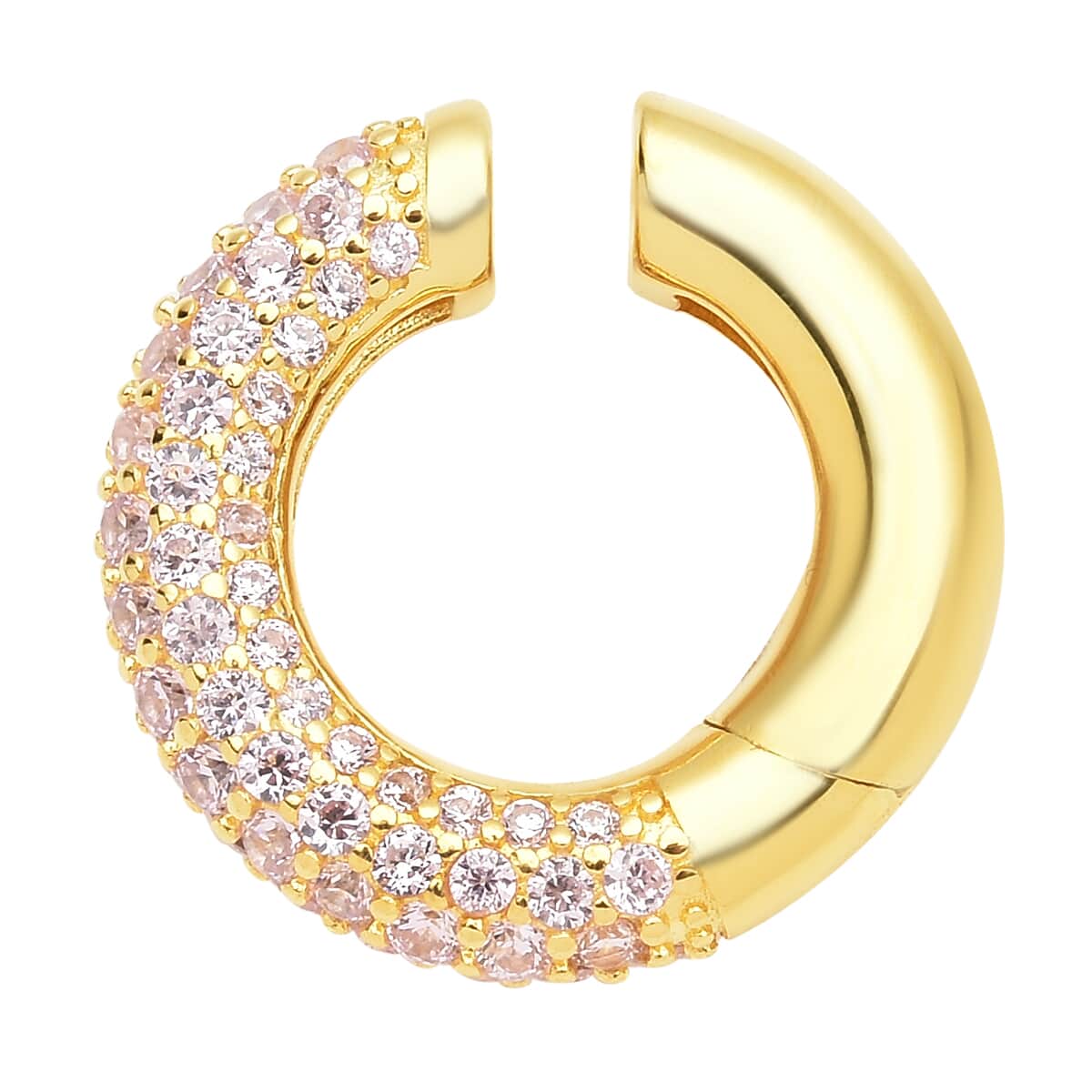 Simulated Pink Diamond Ear Cuffs in 14K Yellow Gold Over Sterling Silver 1.50 ctw image number 0