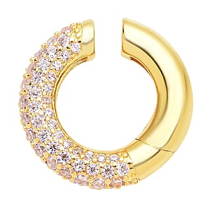 Simulated Pink Diamond Ear Cuffs in 14K Yellow Gold Over Sterling Silver 1.50 ctw