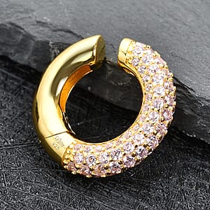 Simulated Pink Diamond Ear Cuffs in 14K Yellow Gold Over Sterling Silver 1.50 ctw