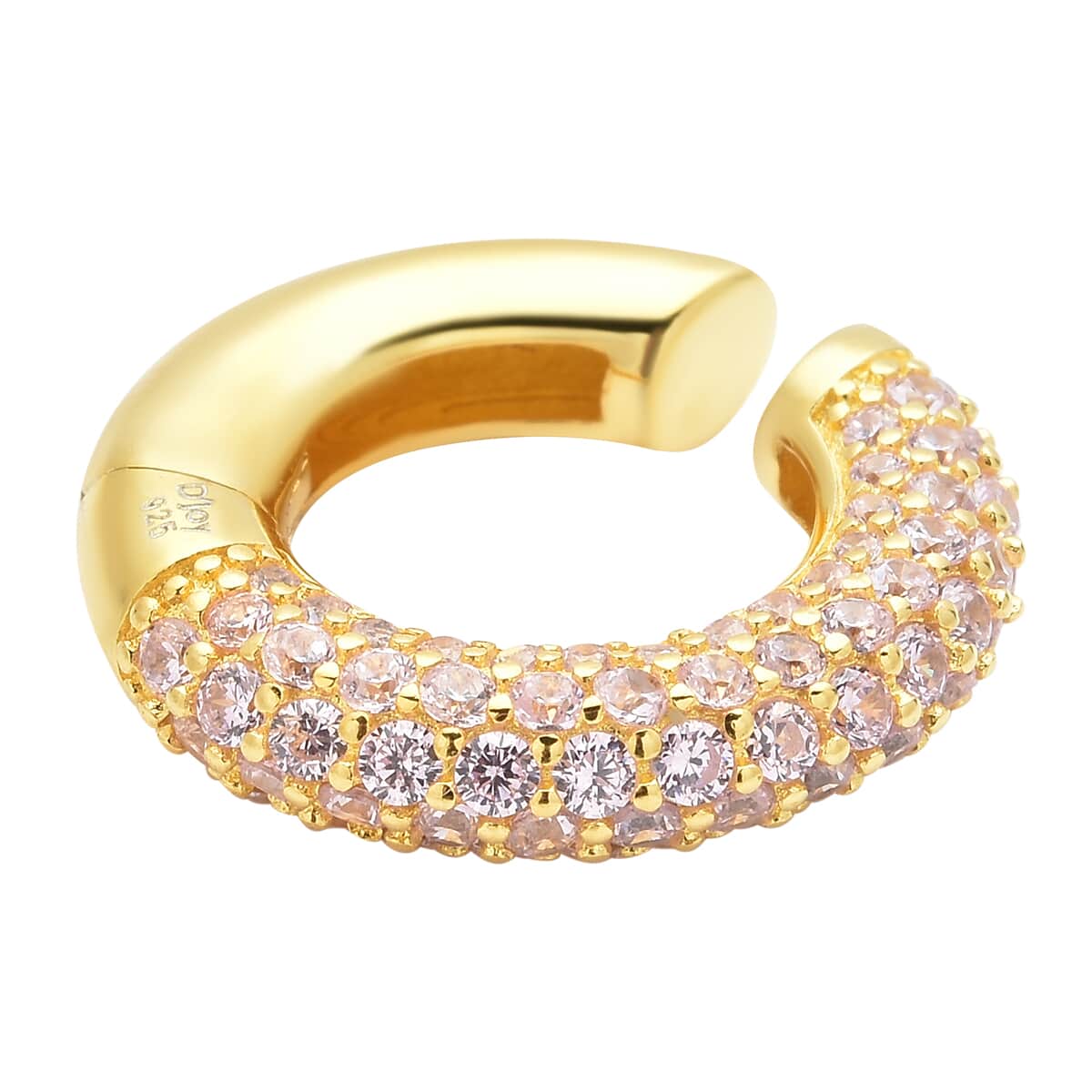 Simulated Pink Diamond Ear Cuffs in 14K Yellow Gold Over Sterling Silver 1.50 ctw image number 2