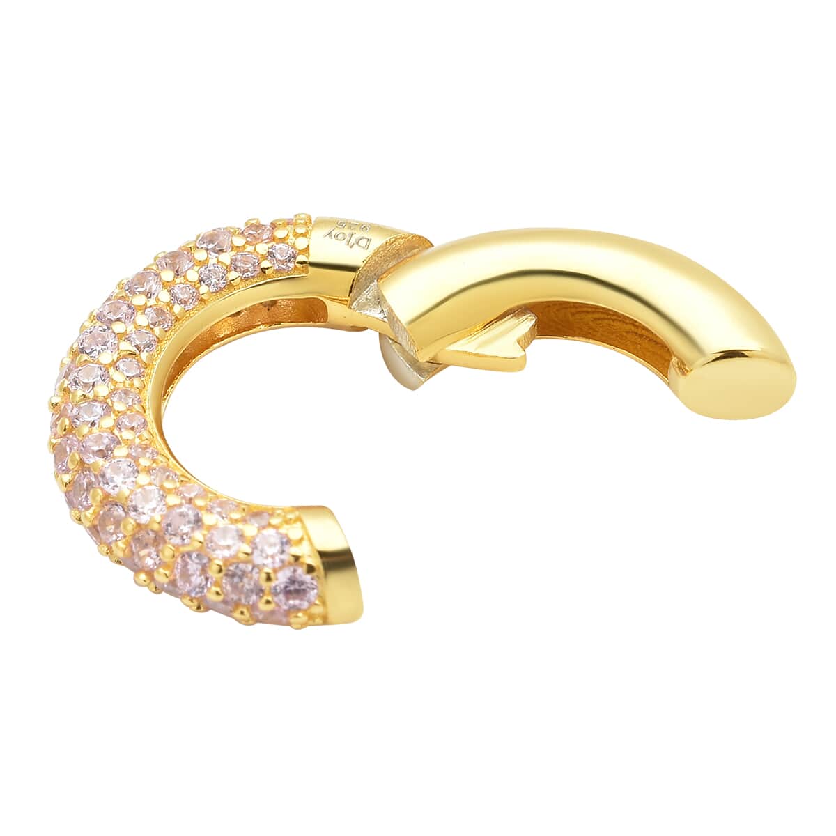 Simulated Pink Diamond Ear Cuffs in 14K Yellow Gold Over Sterling Silver 1.50 ctw image number 3