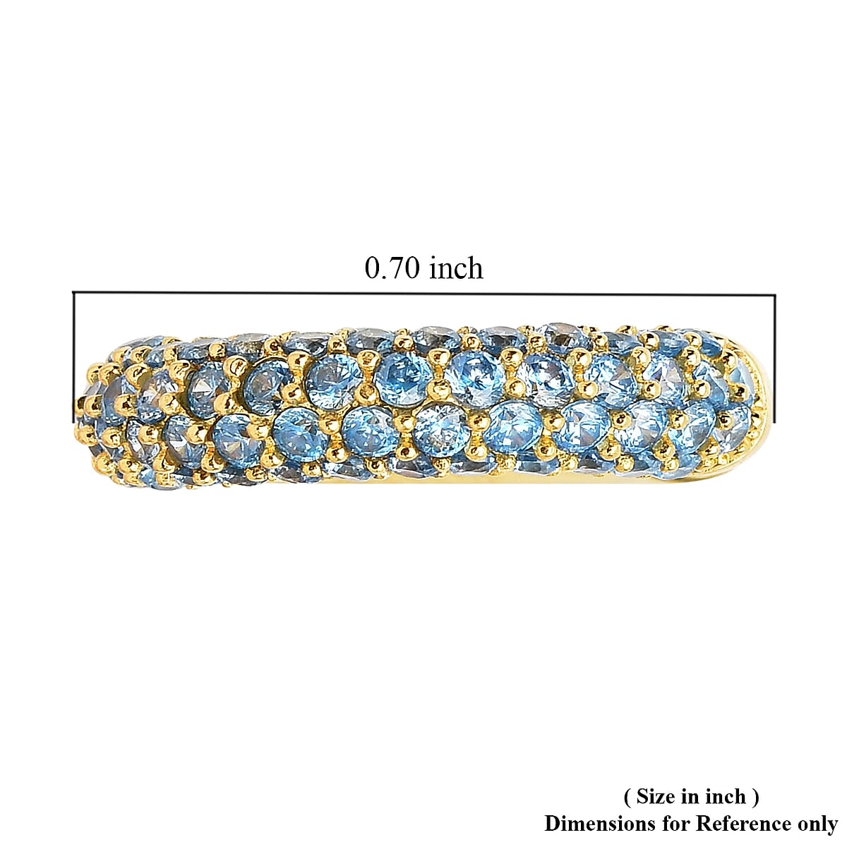 Simulated Blue Diamond Ear Cuffs in 14K Yellow Gold Over Sterling Silver 1.50 ctw image number 4