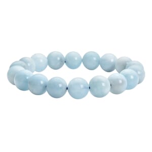 Tucson Show Mangoro Aquamarine Beaded Stretch Bracelet 197.00 ctw