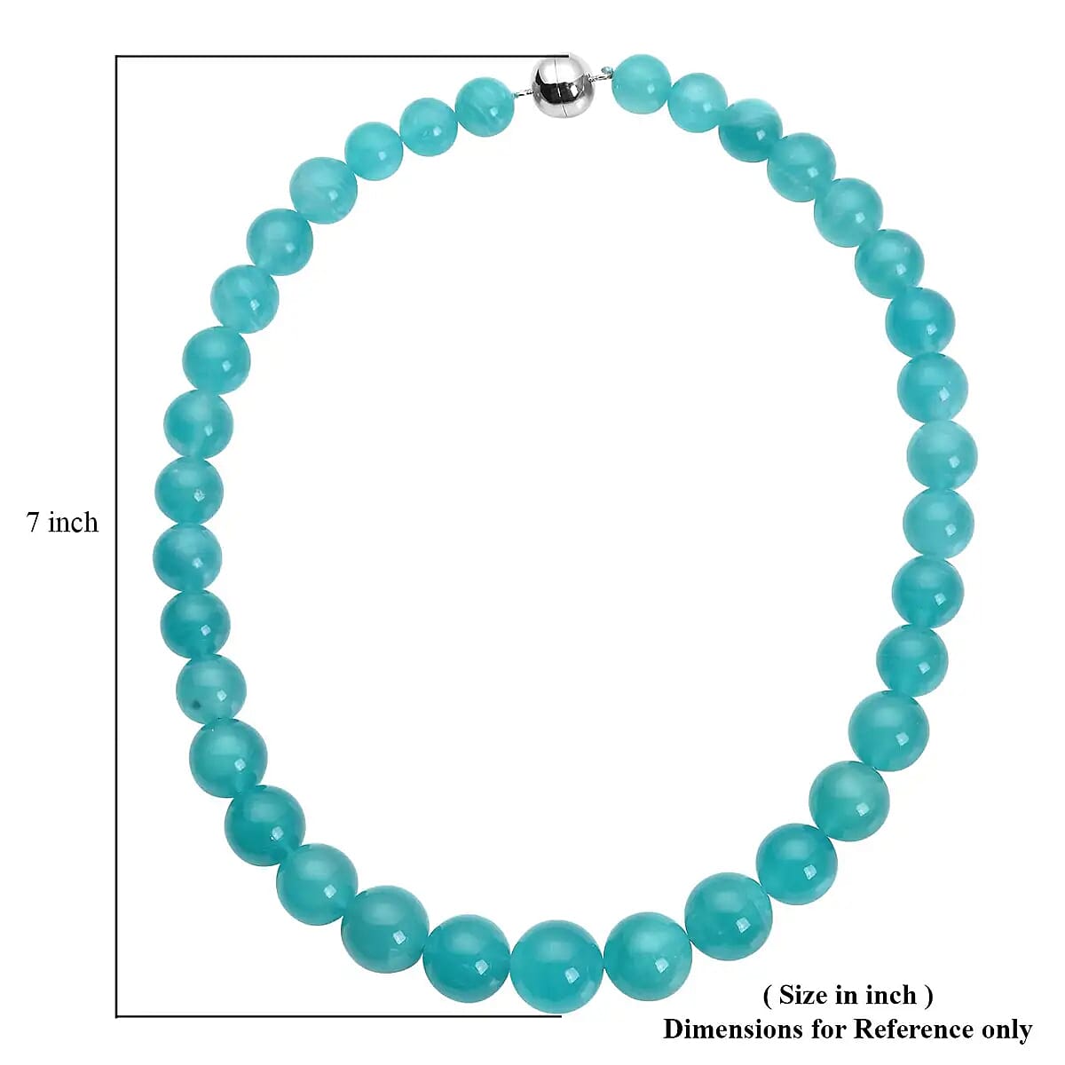 Amazonite Beaded Necklace 18 Inches with Magnetic Lock in Rhodium Over Sterling Silver 485.00 ctw image number 6
