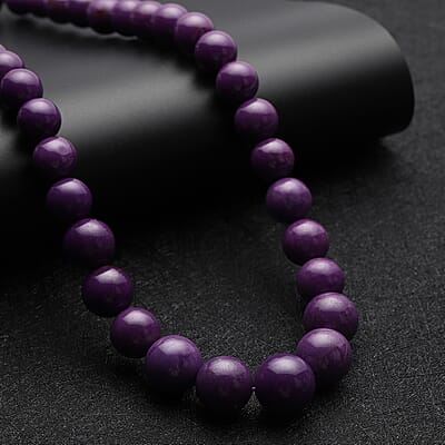 Phosphosiderite Beaded Necklace 18 Inches in Rhodium Over Sterling Silver 485.00 ctw