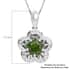 Chrome Diopside Floral Pendant Necklace 18 Inches in Rhodium Over Sterling Silver 1.10 ctw image number 5