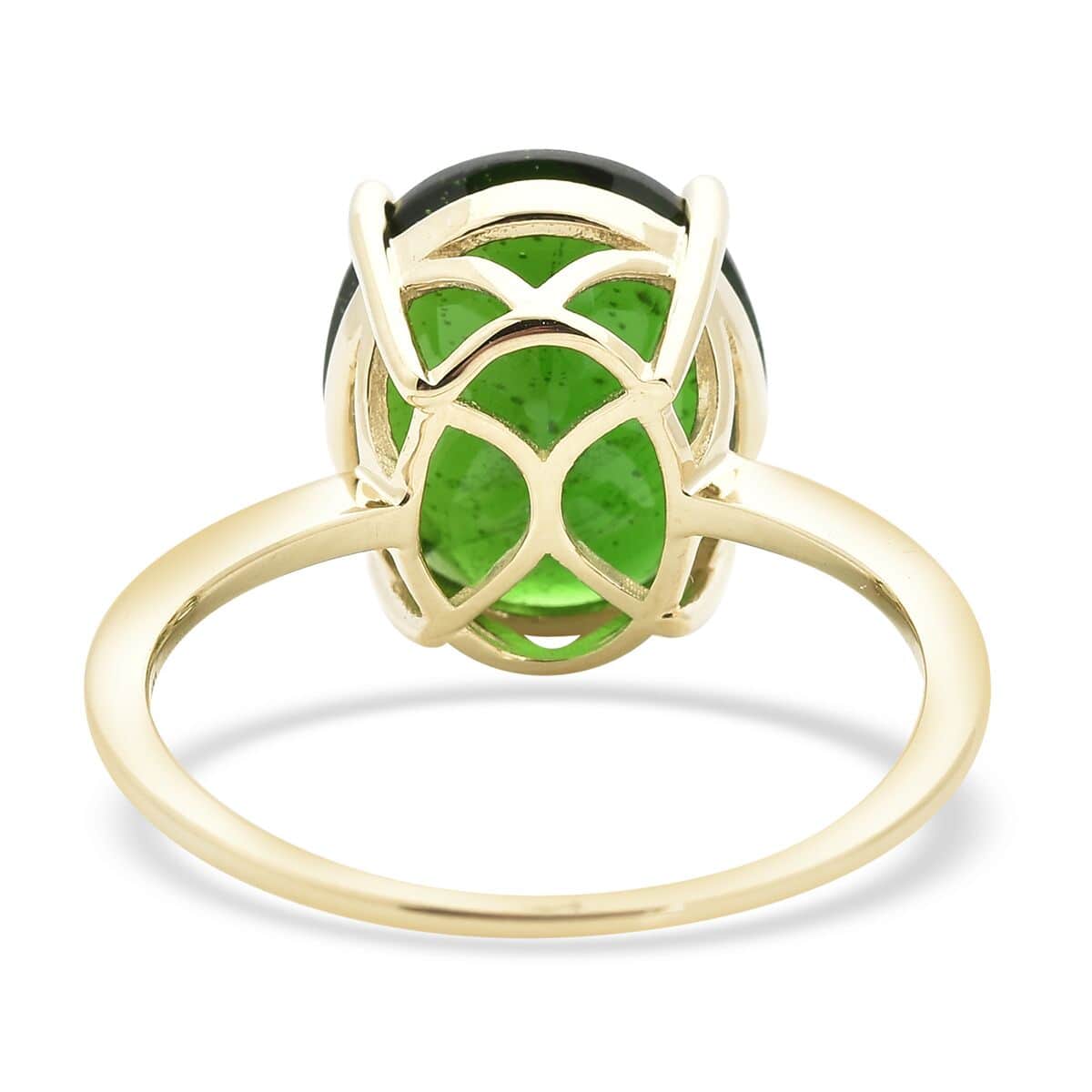 LUXORO 10K Yellow Gold Premium Natural Chrome Diopside Solitaire Ring 6.25 ctw image number 4