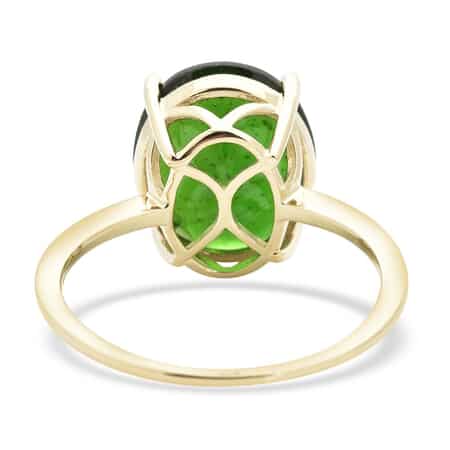 LUXORO 10K Yellow Gold Premium Natural Chrome Diopside Solitaire Ring (Size 10.0) 6.25 ctw image number 4