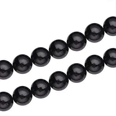 Australian Black Tourmaline Beaded Necklace 20 Inches with Magnetic Clasp in Rhodium Over Sterling Silver 131.50 ctw