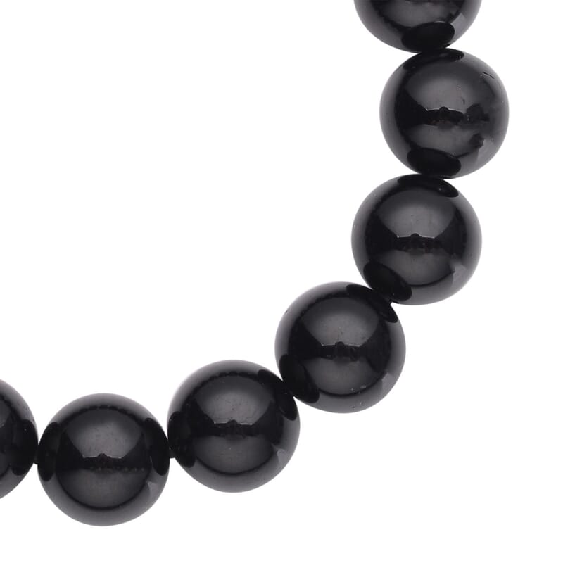 Australian Black Tourmaline Beaded Stretch Bracelet 260.00 ctw