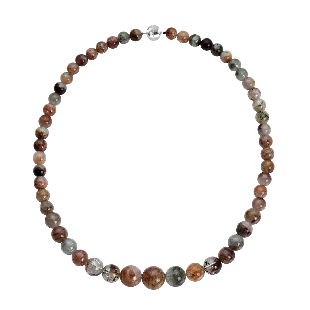 Phantom Multi Quartz Beaded Necklace (20 Inches) with Magnetic Lock in Rhodium Over Sterling Silver 343.00 ctw image number 0