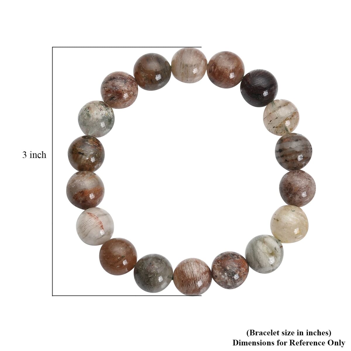 Phantom Multi Quartz 11-13mm Beaded Stretch Bracelet 193.50 ctw image number 2