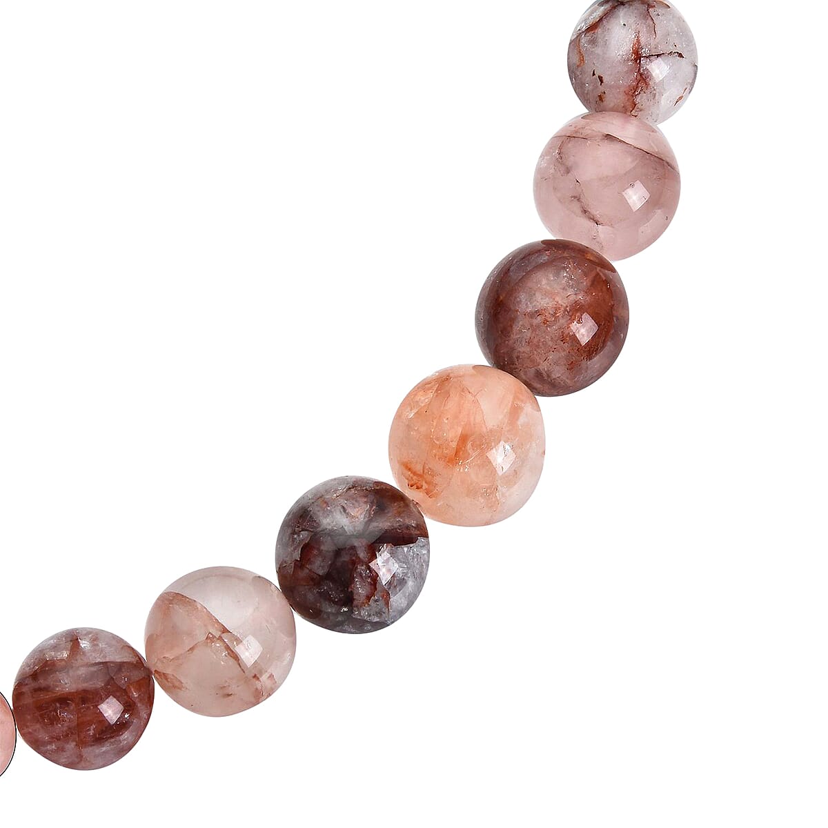 Red Frozen Quartz 7-14mm Beaded Necklace 18-22 Inches in Rhodium Over Sterling Silver 412.50 ctw image number 3