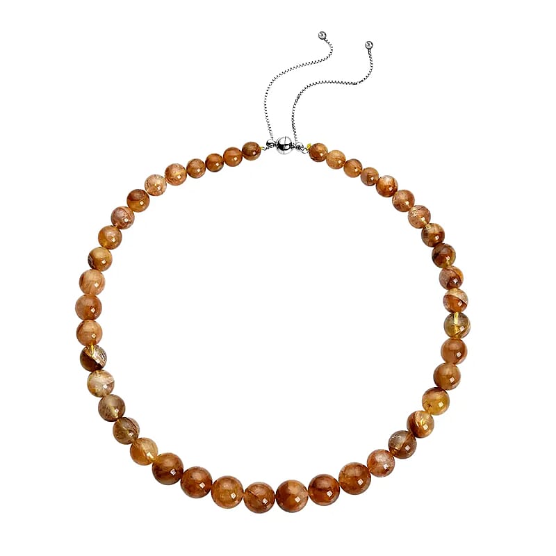 Yellow Frozen Quartz 7-14mm 349.90 ctw Beaded Necklace in Rhodium Over Sterling Silver 18-22 Inches