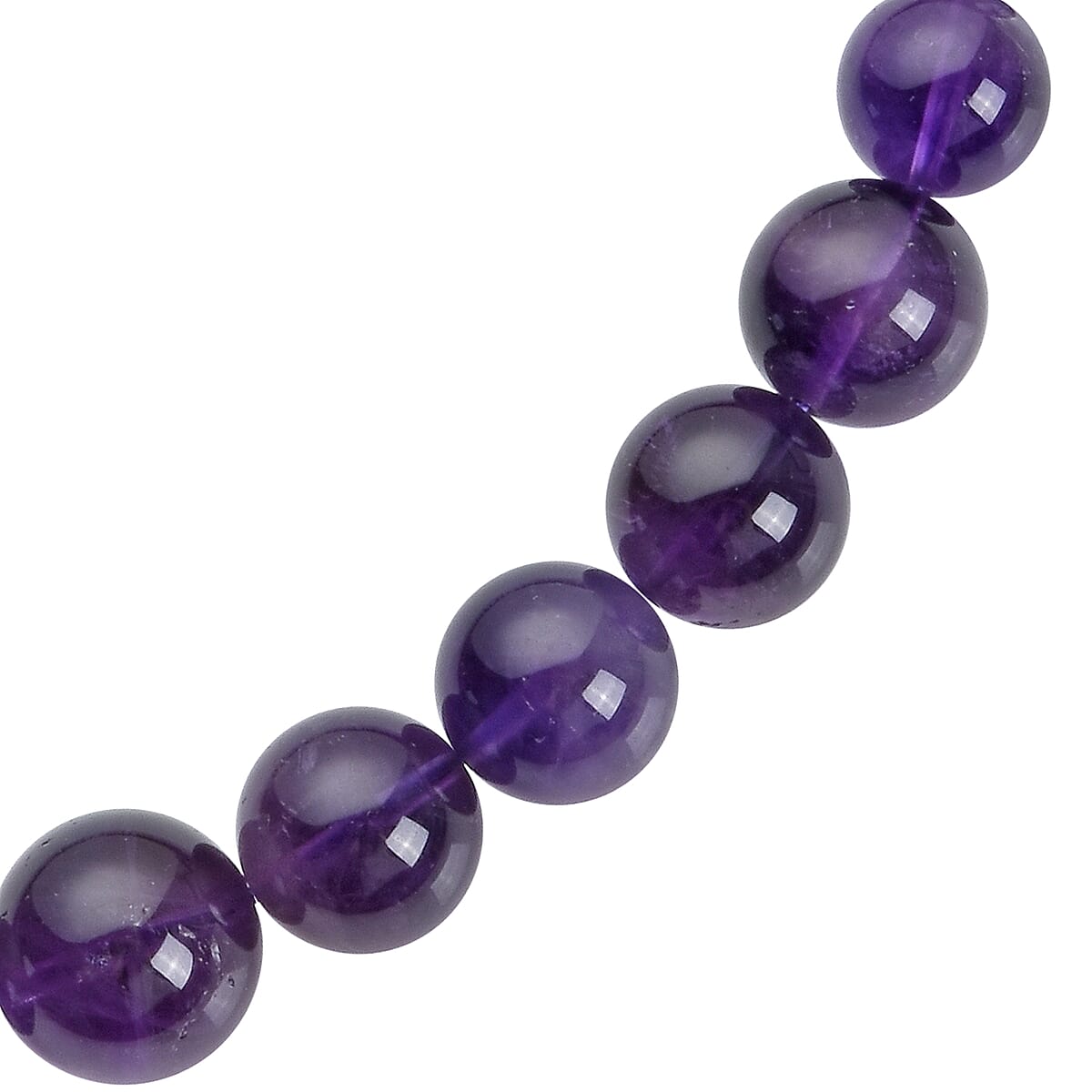 Amethyst 10-16 Beaded Necklace 18 Inches in Rhodium Over Sterling Silver 581.90 ctw image number 2