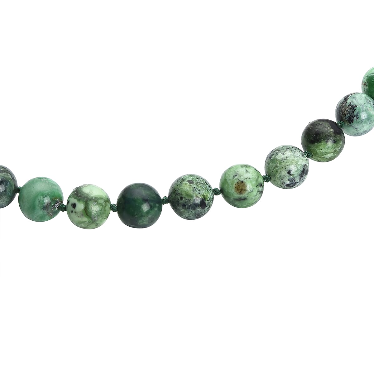 Utah Variscite Beaded Necklace 20 Inches with Magnetic Lock in Rhodium Over Sterling Silver 281.00 ctw image number 2