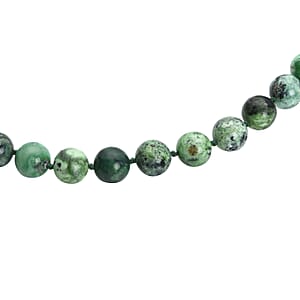 Utah Variscite Beaded Necklace 20 Inches with Magnetic Lock in Rhodium Over Sterling Silver 281.00 ctw