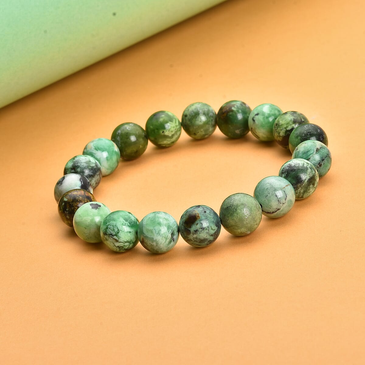 Utah Variscite 129.00 ctw Beaded Stretch Bracelet image number 1