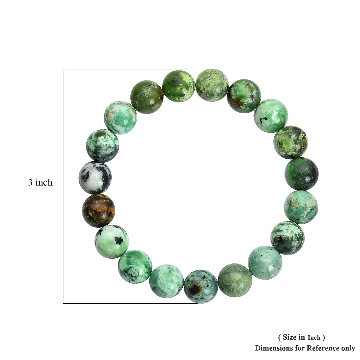 Utah Variscite 129.00 ctw Beaded Stretch Bracelet