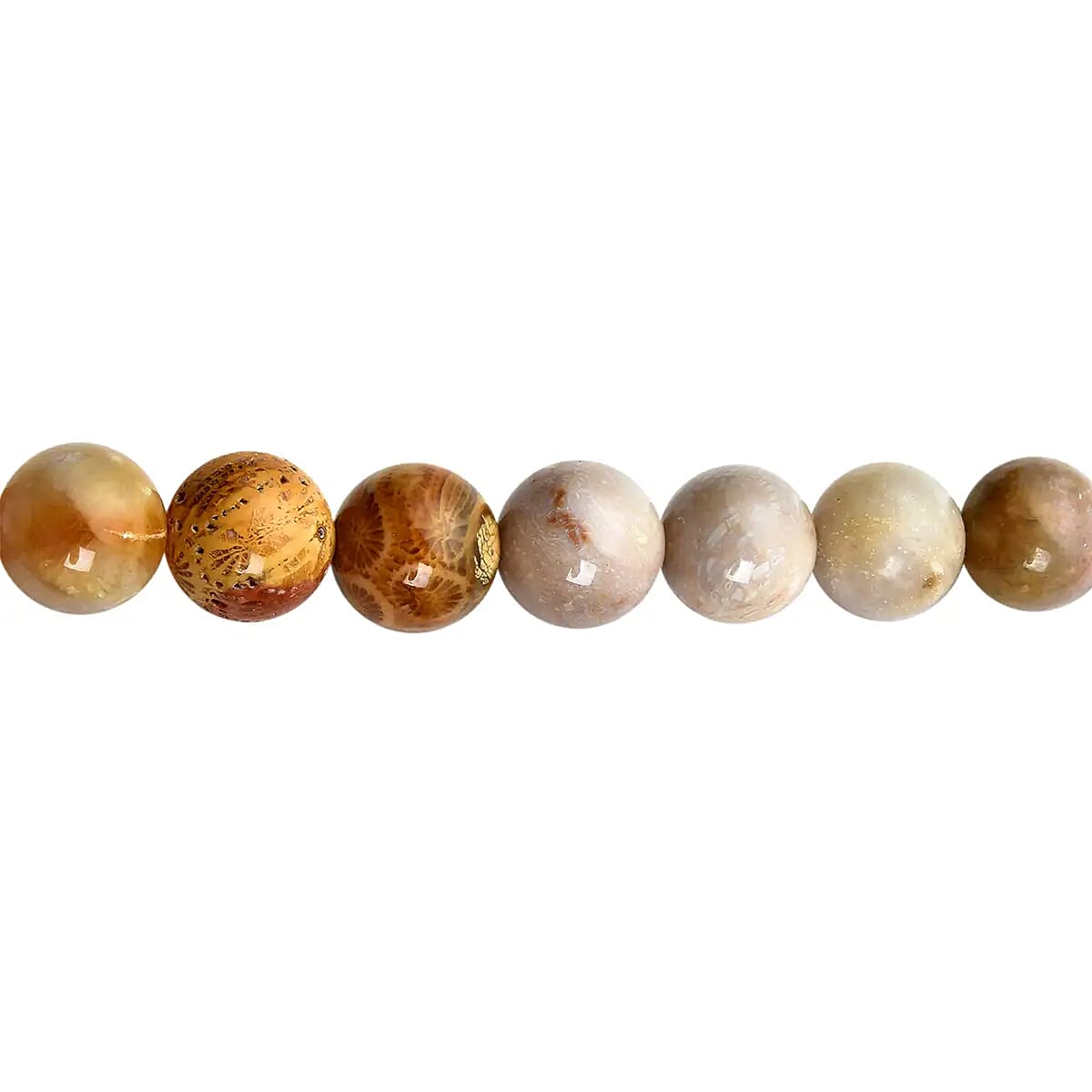 Multi Color Fossil Coral Beaded Necklace 20 Inches with Magnetic Clasp in Rhodium Over Sterling Silver 620.00 ctw