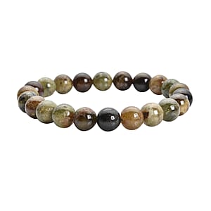 Green Garnet 8-10mm Beaded Stretch Bracelet 155.00 ctw