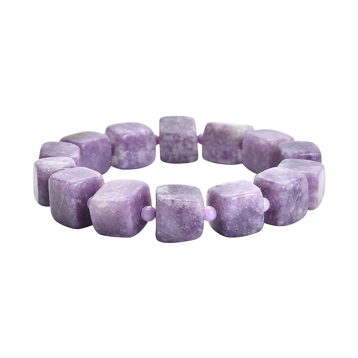 Lepidolite and Purple Resin Stretch Bracelet 278.00 ctw image number 0