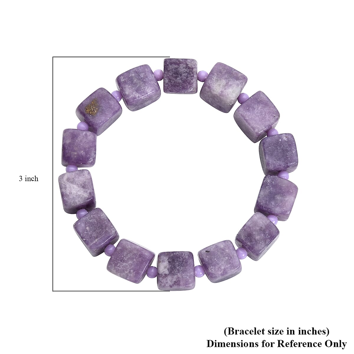 Lepidolite and Purple Resin Stretch Bracelet 278.00 ctw image number 2