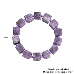 Lepidolite and Purple Resin Stretch Bracelet 278.00 ctw