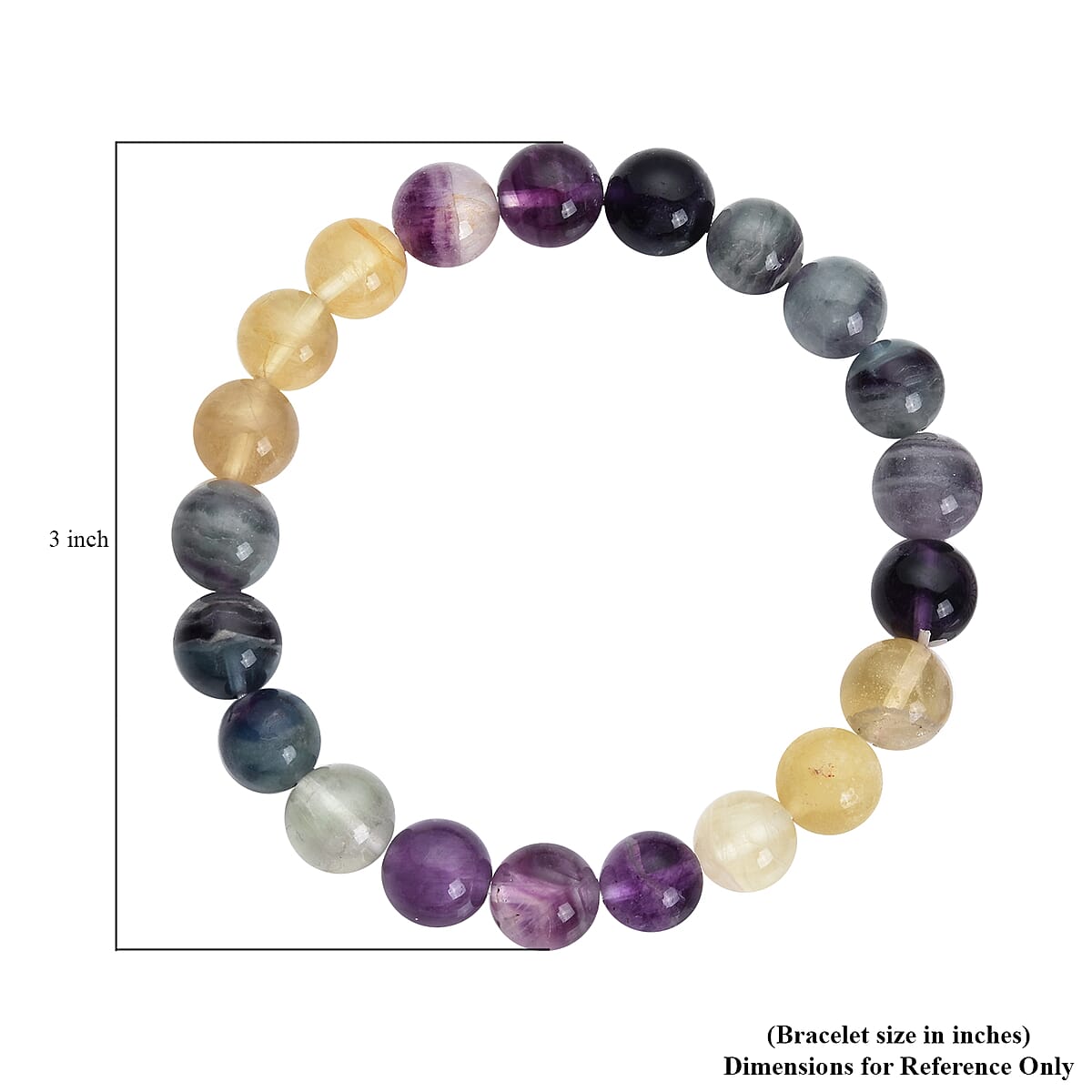 Multi Fluorite Beaded Stretch Bracelet 158.50 ctw image number 2