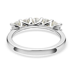 Moissanite 1.05 ctw Ring in Platinum Over Sterling Silver (Size 11.5)
