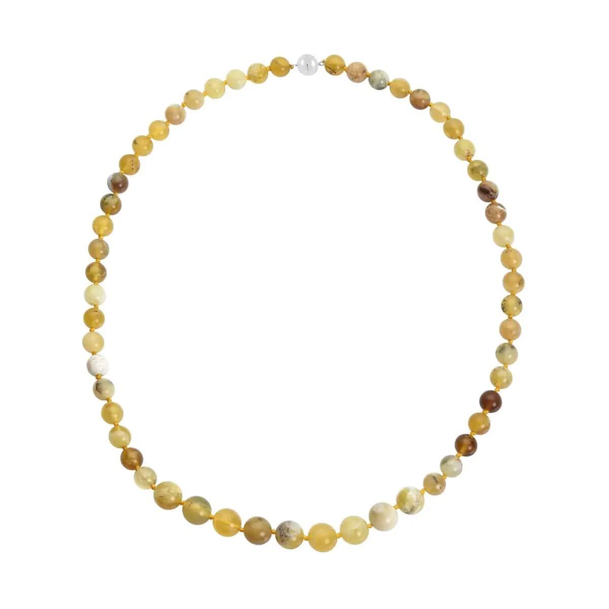 Yellow Opal 197.50 ctw Beaded Necklace in Rhodium Over Sterling Silver 20 Inches image number 0