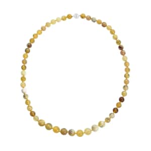 Yellow Opal 197.50 ctw Beaded Necklace in Rhodium Over Sterling Silver 20 Inches