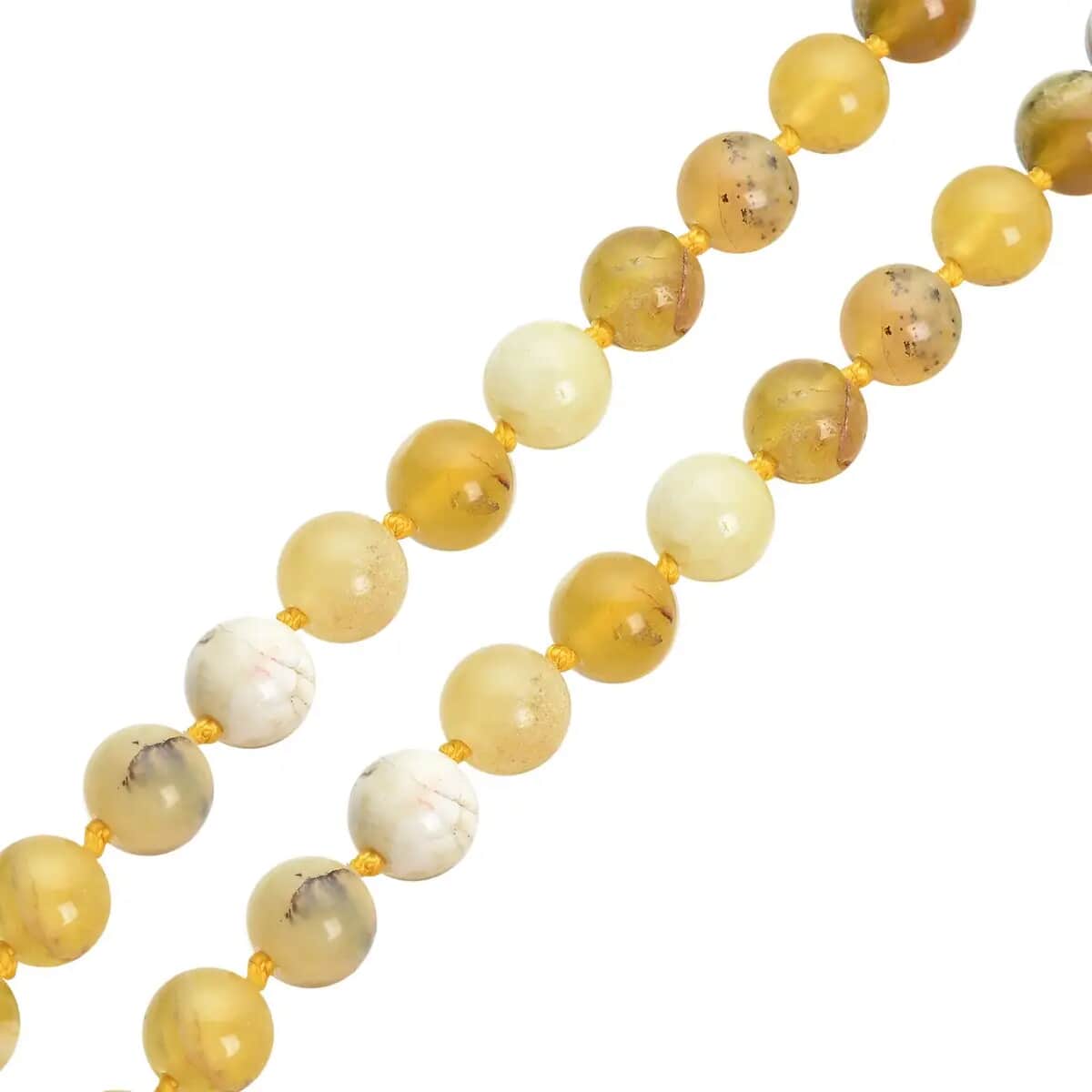 Yellow Opal 197.50 ctw Beaded Necklace in Rhodium Over Sterling Silver 20 Inches image number 5