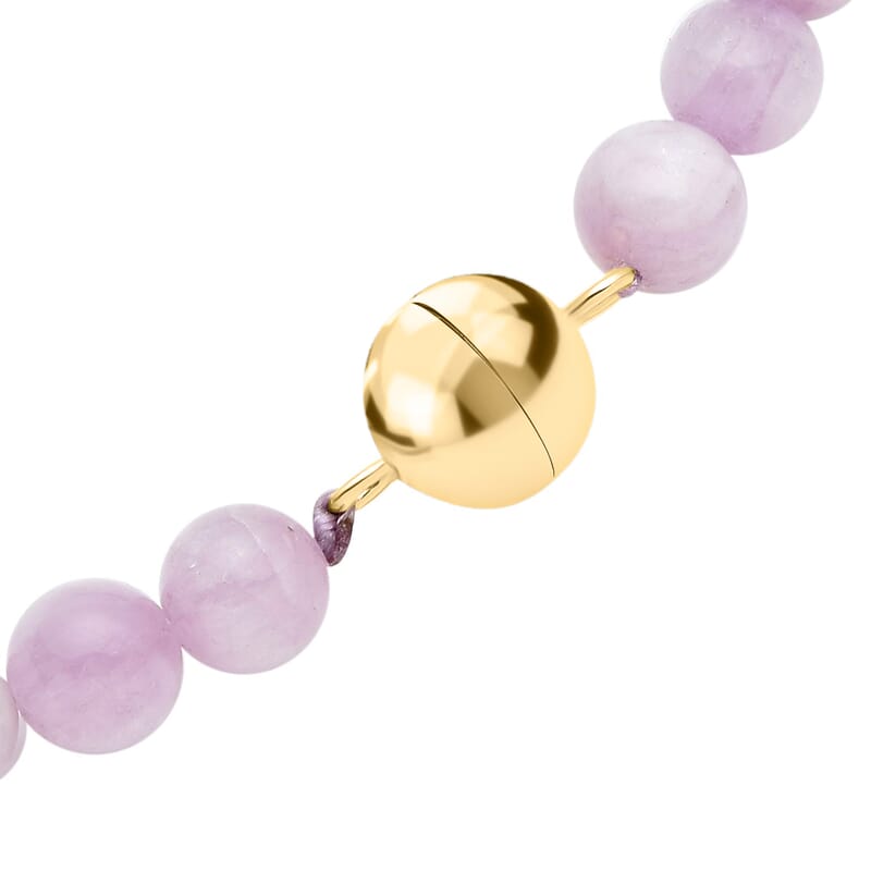 10K Yellow Gold Kunzite 7-12 mm Beaded Necklace 18 Inches with Magnetic Lock 443.50 ctw