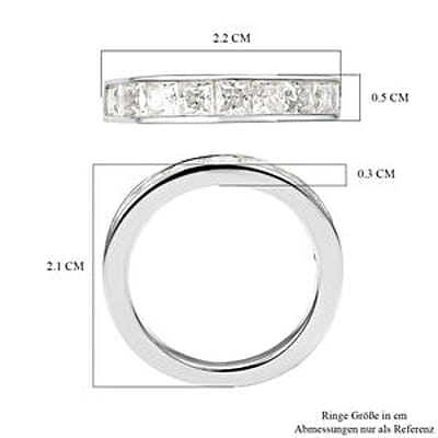 Moissanite 1.22 ctw Ring in Sterling Silver (Size 11.5)
