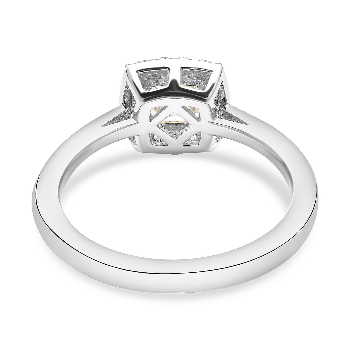 Moissanite 1.20 ctw Ring in Platinum Over Sterling Silver (Size 10.0)