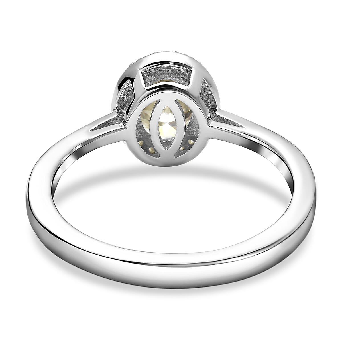 Moissanite 1.50 ctw Ring in Platinum Over Sterling Silver (Size 10.0)