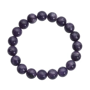 Purple Lepidolite Beaded Stretch Bracelet 150.00 ctw