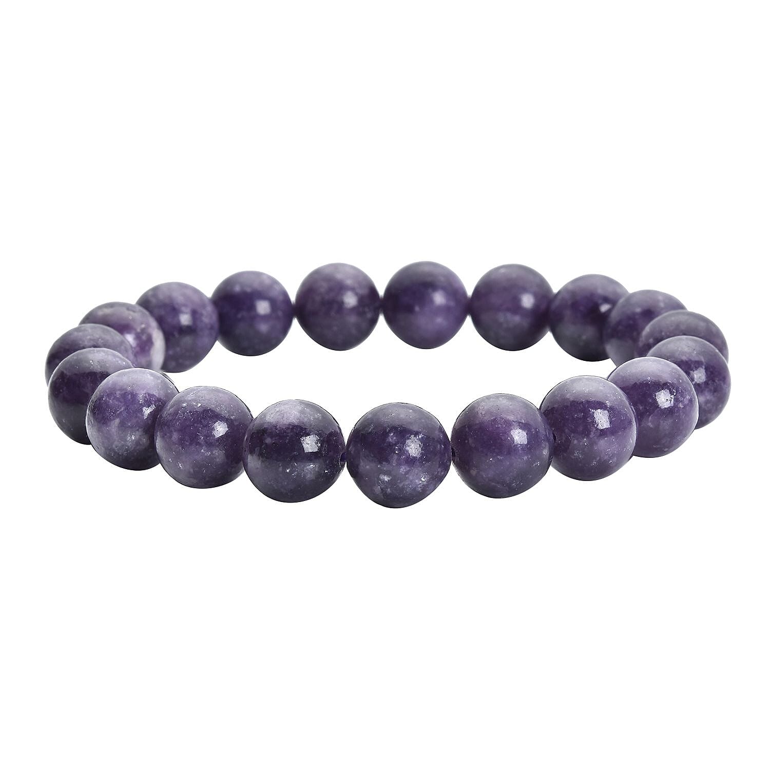 Purple Lepidolite 150.00 ctw Beaded Stretch Bracelet
