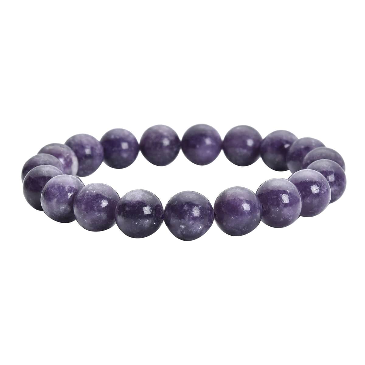 Purple Lepidolite Beaded Stretch Bracelet 150.00 ctw image number 2